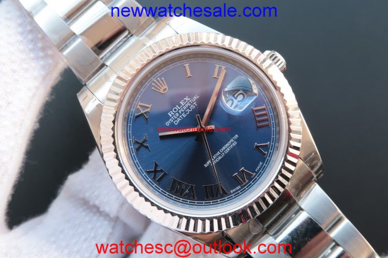 Rolex DateJust 41mm 116334 Blue Dial Roman Markers Bracelet Rolex Watch01162