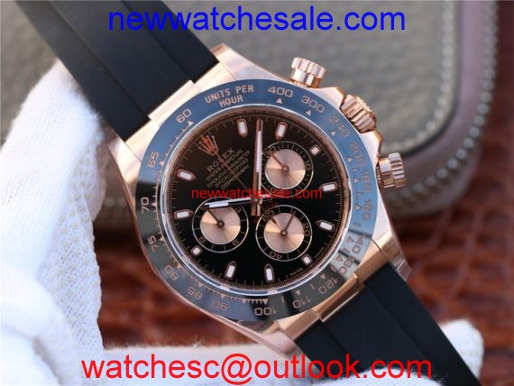 Rolex Daytona 116515 Black/RG Dial Black Rubber Strap Watch00139