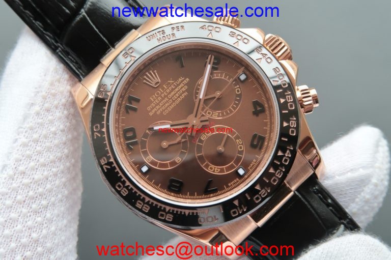 Rolex Daytona 116515 Chocolate Dial Black Leather Strap Rolex Watch00835