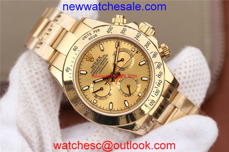 Rolex Daytona Yellow Gold Dial BP Bracelet Watch00766