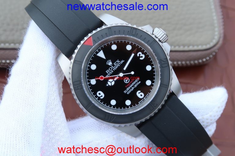 Rolex Submariner Fragment Black Dial Ceramic Bezel Rubber Strap Watch00222