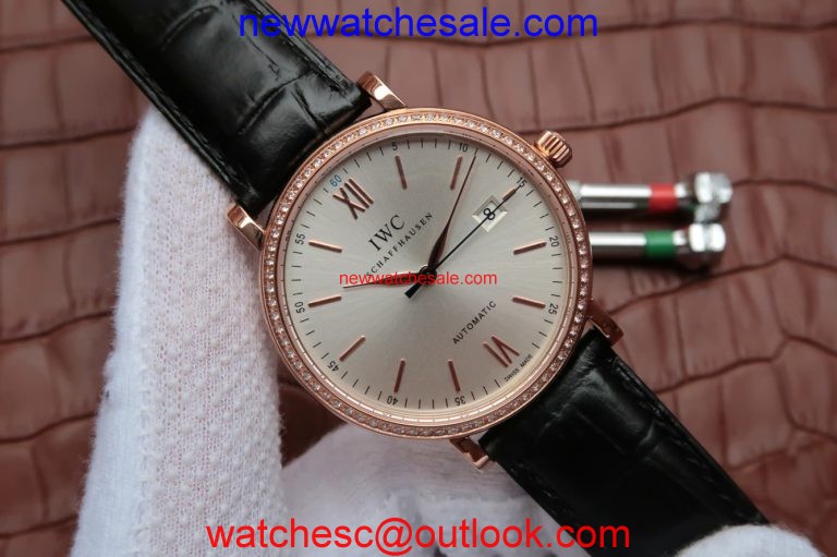Top IWC MK Portofino IW356515 Silver Dial Diamonds Bezel Watch00770