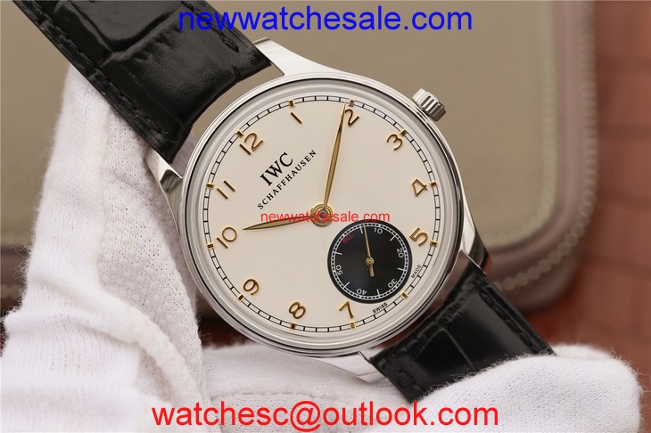 Top IWC Portuguese IW545405 White & Black Dial Watch01011